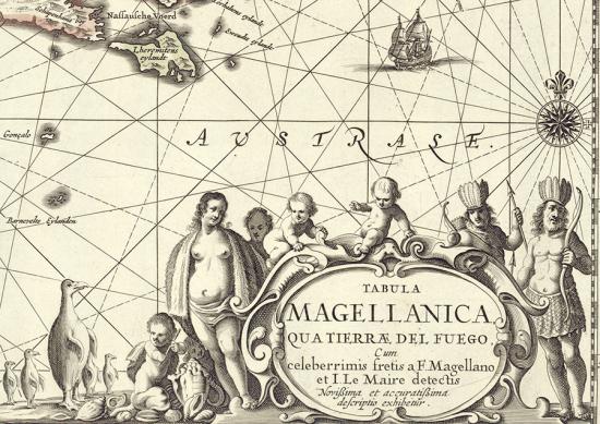 Joeannes Janssonius. Tabula Magellanica, 1652. Colección Biblioteca Nacional de Chile.